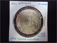 1972 German 10 Mark, (Hostage Olympics), 62.5% Sil