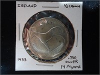 1933 Ireland 1/2 Crown, 75% silver