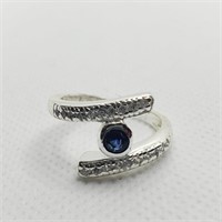 BZ305-165 - Bague en argent & saphir