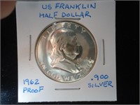 1962 Proof, Franklin half dollar