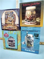 Collectible beer steins x4 incl. Budweiser and