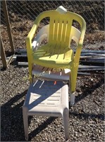 Plastic chairs & stool