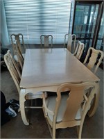 ASAIN STYLE SOLID MAPLE DINING TABLE 8 CHAIRS