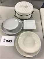 BISCUIT WARMER, MISC PIECES OF DISHWARE