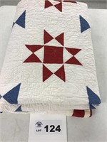 AMERICANA RED, WHITE & BLUE QUILT 78 “ x 85”