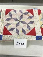 STAR PATTERN MULTICOLORED QUILT 72” x 84”