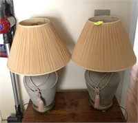 PAIR OF DECORATIVE LAMPS POTTERY TYPE