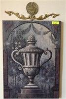 PAIR OF URN PRINTS WITH GOLD DECOR