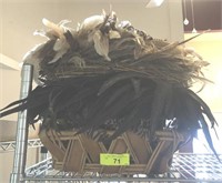 GROUP- FEATHER WREATHS, BASKETS, MISC ANIMAL
