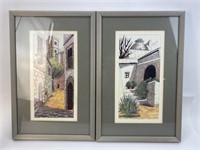 Vintage Signed "Nuno" Colored Etchings