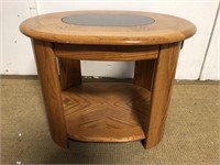 Vintage Wood & Glass End Table