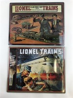 Vintage 14" x 11" Sealed Metal Lionel Train Signs