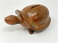 Vintage Turtle Pottery Coin Bank