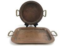 Pair of Copper/ Brass Serving Tray