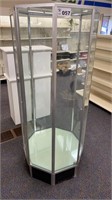 GLASS OCTAGON DISPLAY 4 SHELVES