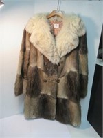Ladies Fur Jacket with Wolf Collar - No Size