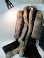 Ladies Black Mink & Fox Coat - UnderArms Ripped