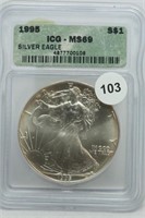 1995 American Silver Eagle MS69