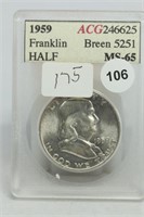 1959 Franklin Half MS65