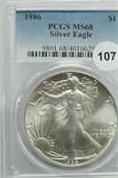 1986 American Silver Eagle MS68