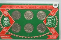 American Frontier Nickel Set-6 Buffalo Nickels