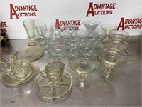 Lot of crystal glasses and dishes