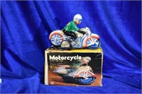 Windup Motorcycle Metal Toy Working Condition