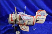 Hand Made Biplane Made from Budweiser Beer Cans