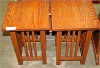 TWO MISSION STYLE WOOD PLANT STANDS