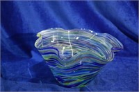 Hand Blown Art Glass Bowl by Glass Eye