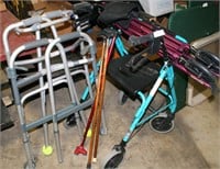 MEDICAL SUPPLY LOT - 4 WALKERS & 3 CANES