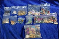 11 Bags of Small Rocks Minerals, Cabonchons,