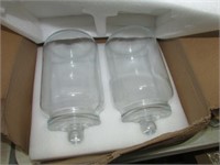 2 PK-- GLASS STORAGE JARS W/ LABELS