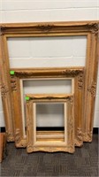 3 Matching Beautiful Wood Frames -Fit Pictures