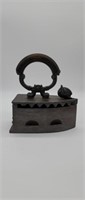 Antique Charcoal Coal Burning Iron with Ladies