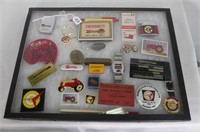 Assorted Framed Implement Memorabilia