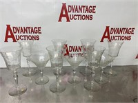 Lot of 10 etched glasses