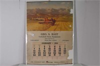 George Bast, Wellesley 1951 Calendar(Poor