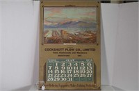 Cockshutt Plow Company 1935 Calendar (Stains)