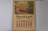 Cockshutt Plow Company 1940 Calendar