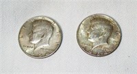 Lot of 2 1964 Kennedy Silver Half Dollars #2