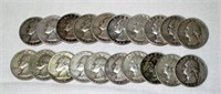 Lot of 20 Washington Silver Quarters