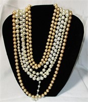 Lot of 4 Vintage Imitation Pearl Necklaces