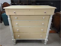 ANTIQUE WALNUT PAINTED CHEST OF DRAWERS