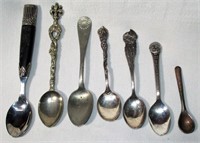 Lot of 7 Souvenir and Decorative Spoons