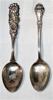 Lot of 2 Sterling Souvenir Spoons
