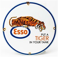 Vintage ESSO Tiger in Tank Porcelain Sign