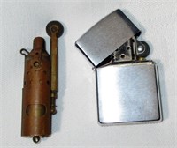 Trench Lighter and Zippo Lot