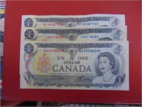 BOX LOT OF CANADIAN PAPER 1 DOLLAR BILLS