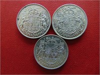 KING GEORGE VI SILVER 50 CENT PIECES